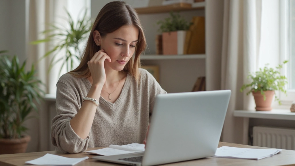 Študentka učiaca sa nemčinu pomocou interaktívneho aplikácie na notebooku v domácej kancelárii